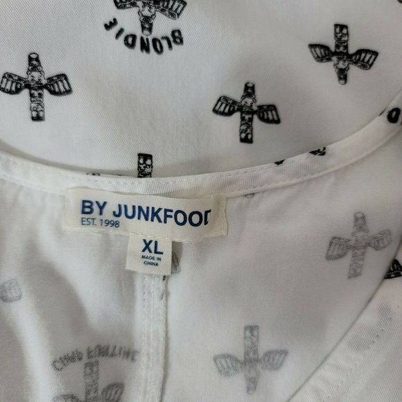 Junk Food Blondie Camp Funtime Button Front Dress Punk Rock Music New Wave - Picture 8 of 9
